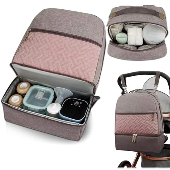 Village of Many Baby diaper bag/backpack space adventure  - White and Gray - Picture 3 of 8